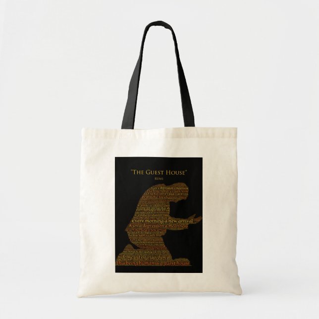 Bolsa Tote Poema de Rumi's "The Guest House" (Frente)