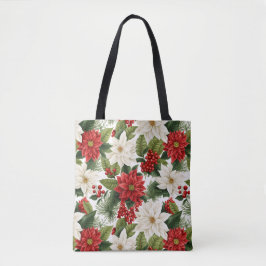 Bolsa Tote Poinsettia de Natal – Design Floral de Feriado