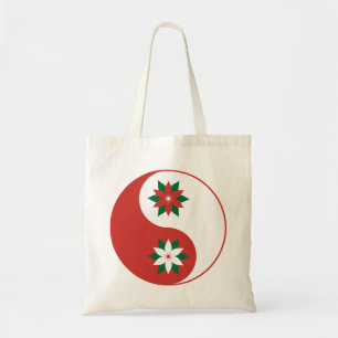 Bolsa Tote Poinsettia de Natal Yin Yang