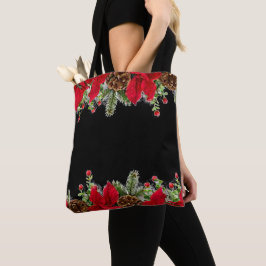 Bolsa Tote Poinsettia e Saco de Pinho de Natal