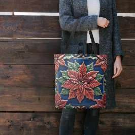 Bolsa Tote Poinsettia no Azul