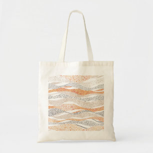 Bolsa Tote Pointilismo Wavy Polka: Têxtil de Doodle Cute