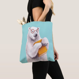 Bolsa Tote Polar Bear Book Lover Nerdy