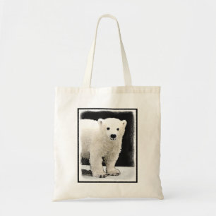 Bolsa Tote Polar Bear Cub Painting - Arte Original