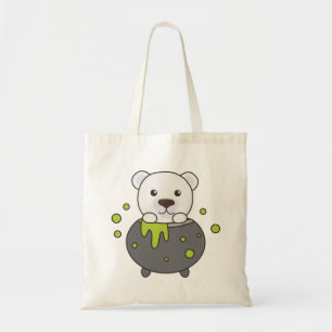 Bolsa Tote Polar Bear Feliz Halloween Cauldron Bat Tote Bag