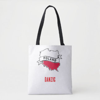 Bolsa Tote Polen mit Karte und Flagge