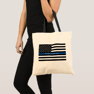 Bolsa Tote Polícia de Linha Azul Thin - Monograma Americano 