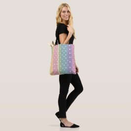Bolsa Tote Polka dots in striped pastel shades