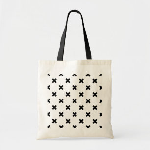 Bolsa Tote Polka preto cruza em branco