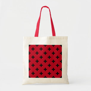 Bolsa Tote Polka preto cruza em vermelho