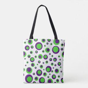 Bolsa Tote Polkadots [Roxo e Verde]
