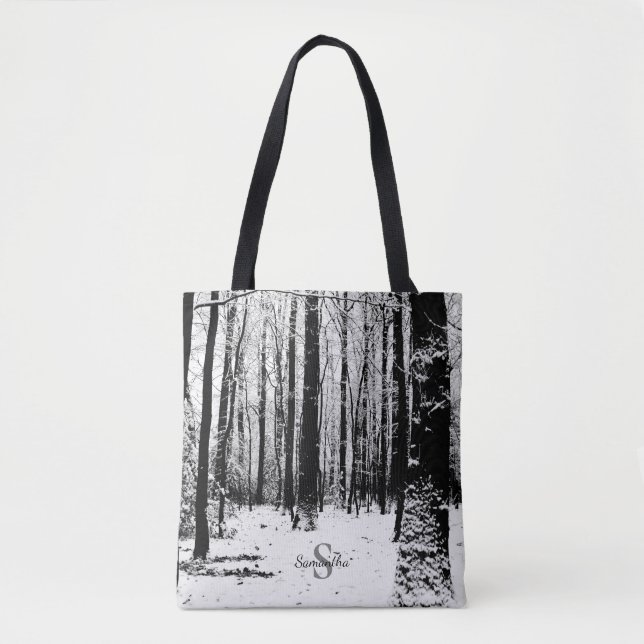 Bolsa Tote Pollok Park Trees na Neve (Frente)
