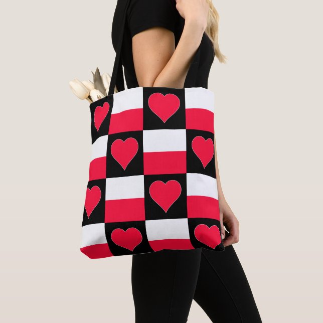 Bolsa Tote Polônia Flag Heart Pattern Patriotic Poland Pride (Close Up)