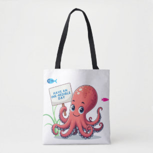 Bolsa Tote Polvo de desenho animado com peixe