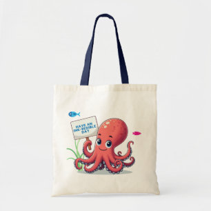 Bolsa Tote Polvo de desenho animado com peixe