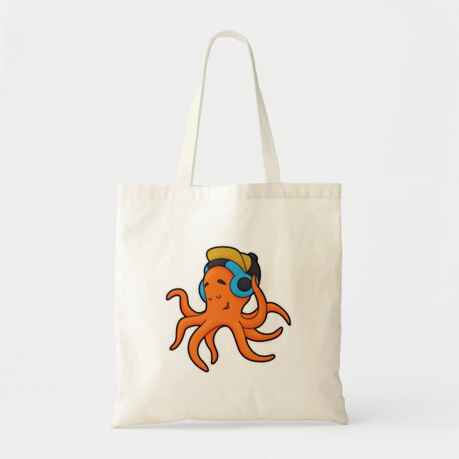 Bolsa Tote Polvo na Música com Fone de Ouvido (Frente)