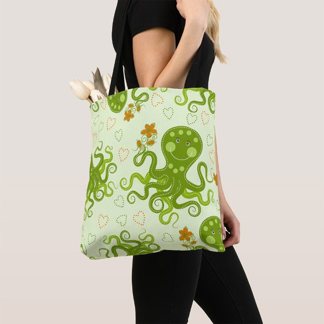 Bolsa Tote Polvos Verdes Com Flores (Criador carregado)