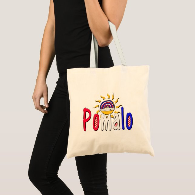 Bolsa Tote Pomalo - Relaxação Croata com Sol e Arco-íris (Frente (produto))