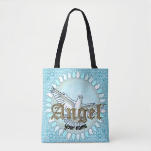 Bolsa Tote Pomba azul cristã anjo