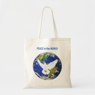Bolsa Tote Pomba da Paz com Texto Editável