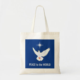Bolsa Tote Pomba da Paz com Texto Editável