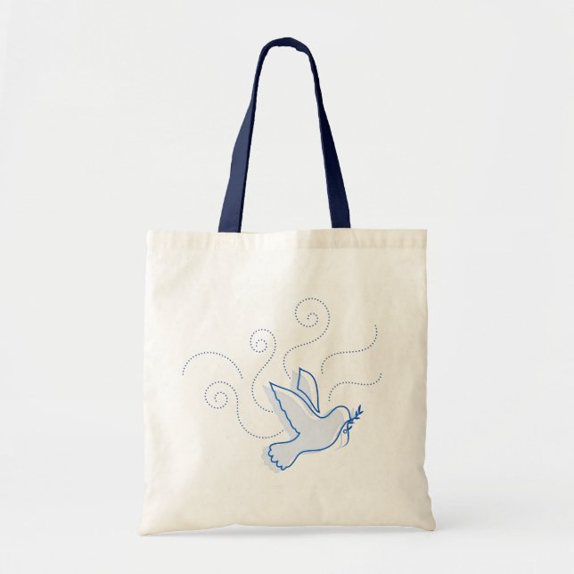 Bolsa Tote Pomba da Paz. Paz. Sacola (Frente)