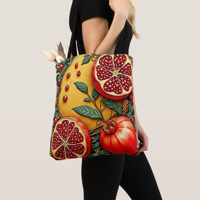 Bolsa Tote Pomegranate Elegance Impressão (Close Up)