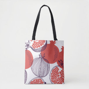 Bolsa Tote Pomegranate Fashion: Padrão de Vintagem Invisível