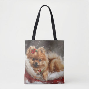 Bolsa Tote Pomerânia de Cachorro Festivo
