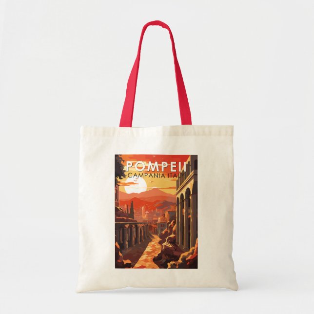 Bolsa Tote Pompeii Campania Itália Viagem Art Vintage (Frente)