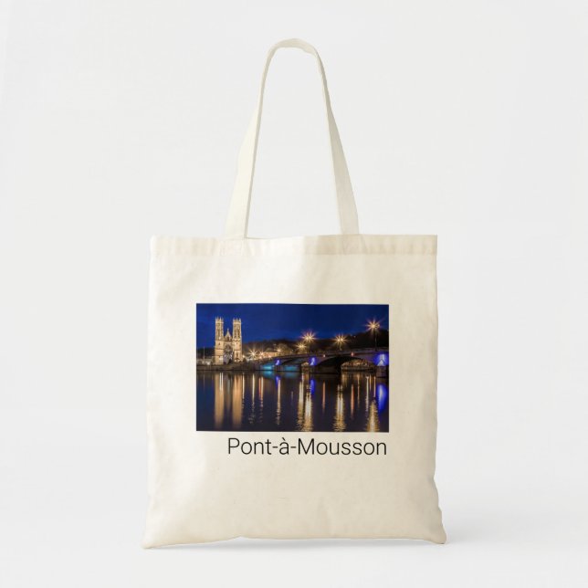 Bolsa Tote Pont a Mousson Panorama com Moselle Souvenir (Frente)
