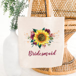 Bolsa Tote Ponta Floral Girassol Floral Luzes de Cordas<br><div class="desc">Esta mala de tote de damas de honra apresenta um girassol de cor d'água e um design de burlu com luzes de cordas. Você pode personalizá-lo com um nome. Visite nossa loja ou nossas páginas de coleta para ver mais produtos com esse design que você pode personalizar para suas necessidades....</div>