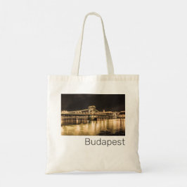 Bolsa Tote Ponte da Cadeia de Budapeste - Hungria - Retro Nig