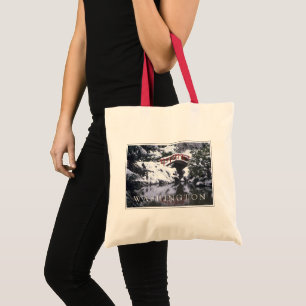 Bolsa Tote Ponte da Lua e Lagoa no Inverno Seattle, Washing