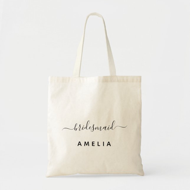 Bolsa Tote Ponte de Caligrafia Personalizada Minimalista para (Frente)