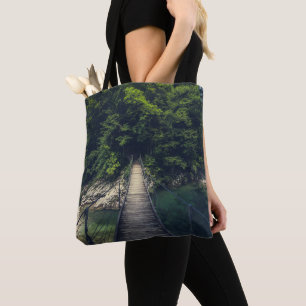 Bolsa Tote Ponte de suspensão simples sobre o rio Idrijca, Sl