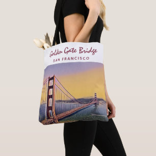 Bolsa Tote Ponte ouro Portão San Francisco Vintage Pintura