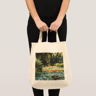 Bolsa Tote Ponte sobre o Waterlily Pond, por Claude Monet