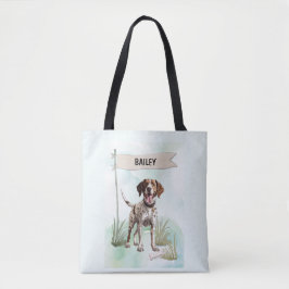 Bolsa Tote Ponteiro Aquarela Cachorro Personalizado