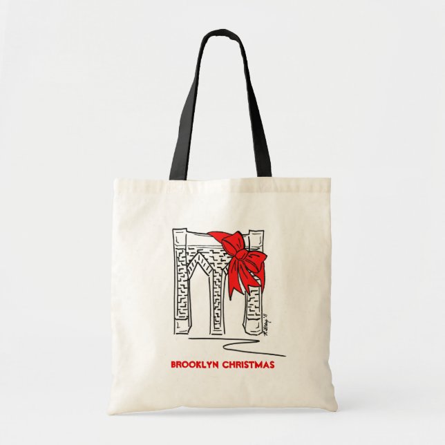Bolsa Tote Ponteiro de Natal da Ponte Brooklyn (Frente)