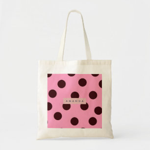 Bolsa Tote Ponto de Bolha Rosa e Chocolate Personalizado