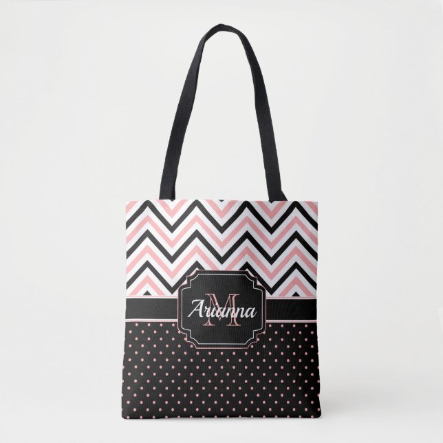 Bolsa Tote Pontos & Chevron (Frente)