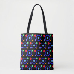 Bolsa Tote Pontos Coloridos em Preto