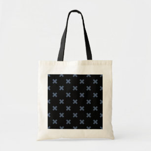 Bolsa Tote Pontos crus de cinza azul sobre preto