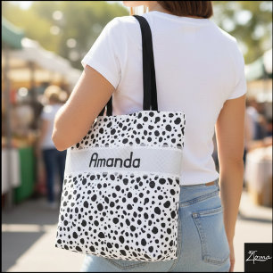 Bolsa Tote Pontos Dalmáticos com Nome