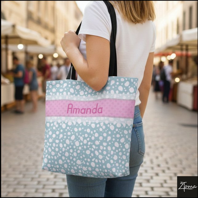 Bolsa Tote Pontos Dalmáticos com Nome (2) (Criador carregado)