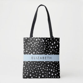 Bolsa Tote Pontos Dalmáticos, Pontos, Preto e Branco, Seu Nom