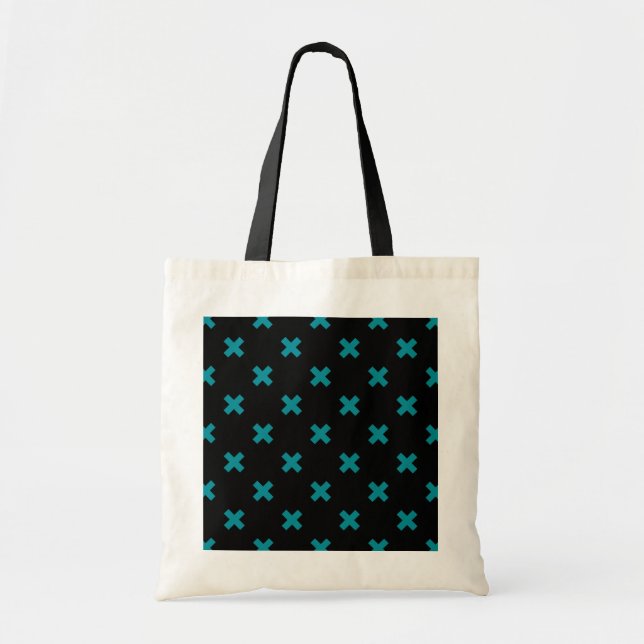 Bolsa Tote Pontos de cruz em preto (Frente)