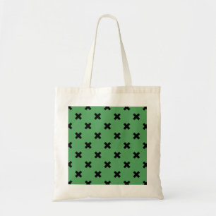 Bolsa Tote Pontos de cruz pretos em verde