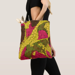 Bolsa Tote Pontos de pontilhismo abstrato sem costura círculo